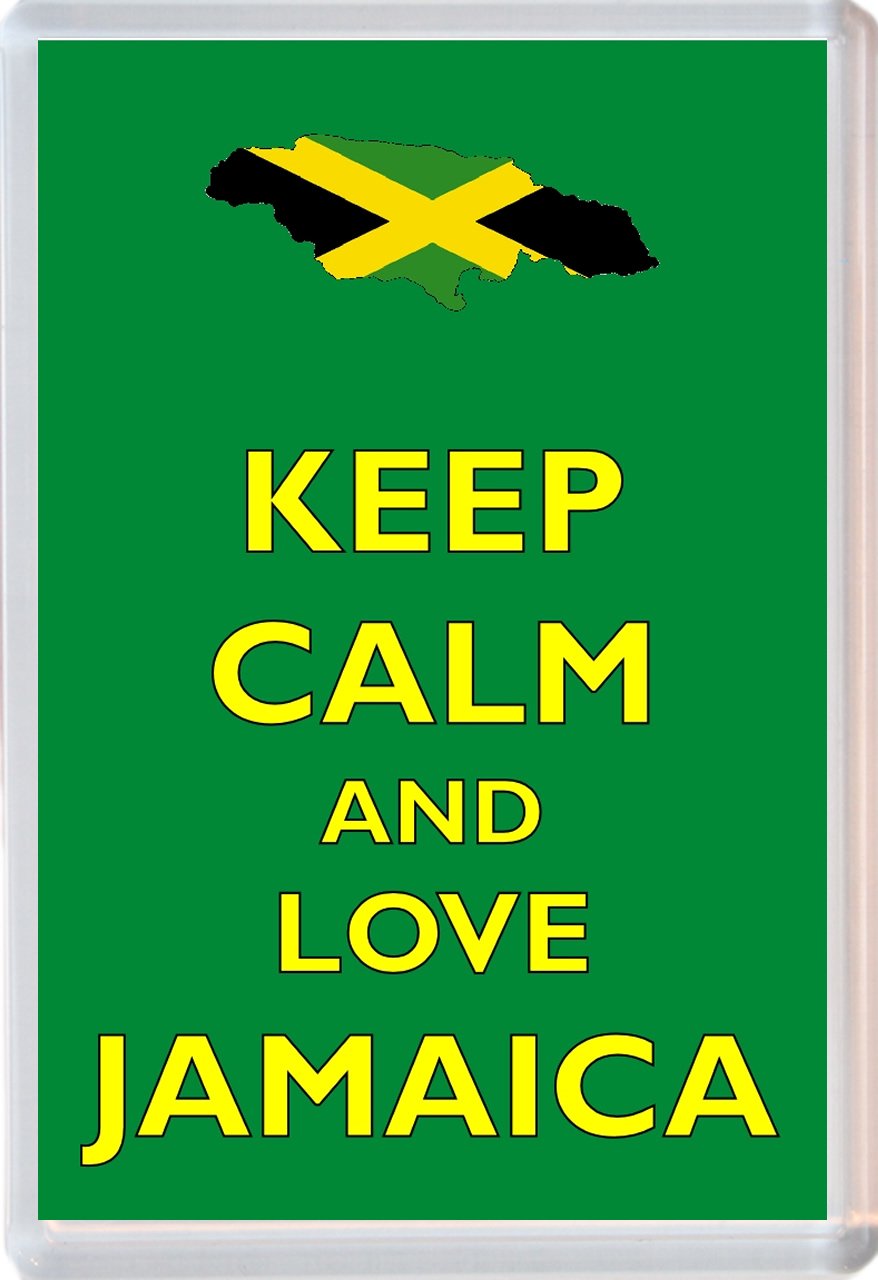 Baked Bean Store Multicolor Keep Calm And Love Jamaica (Caribbean) - Novelty Jumbo Fridge Magnet