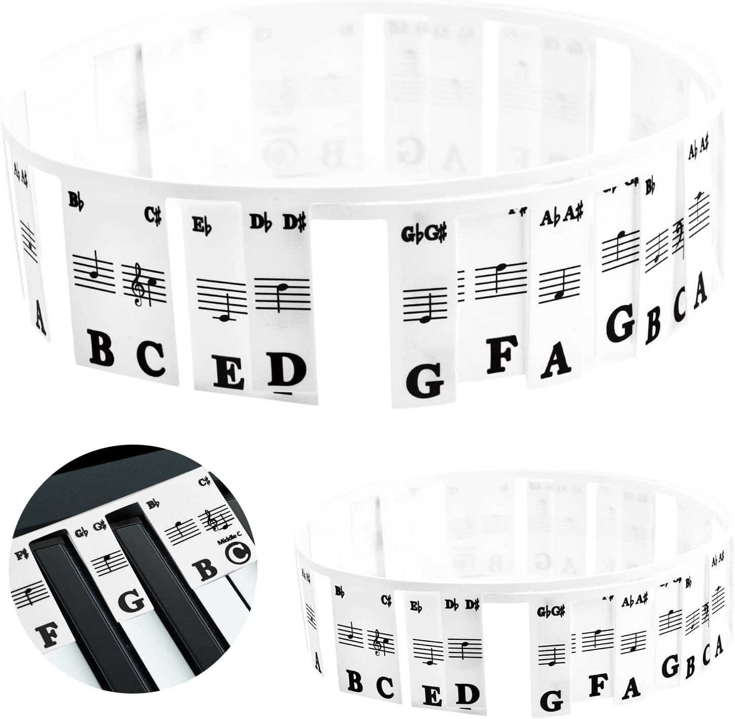 1 Pack Removable Piano Keyboards Note Labels, Keys Keyboard Stickers