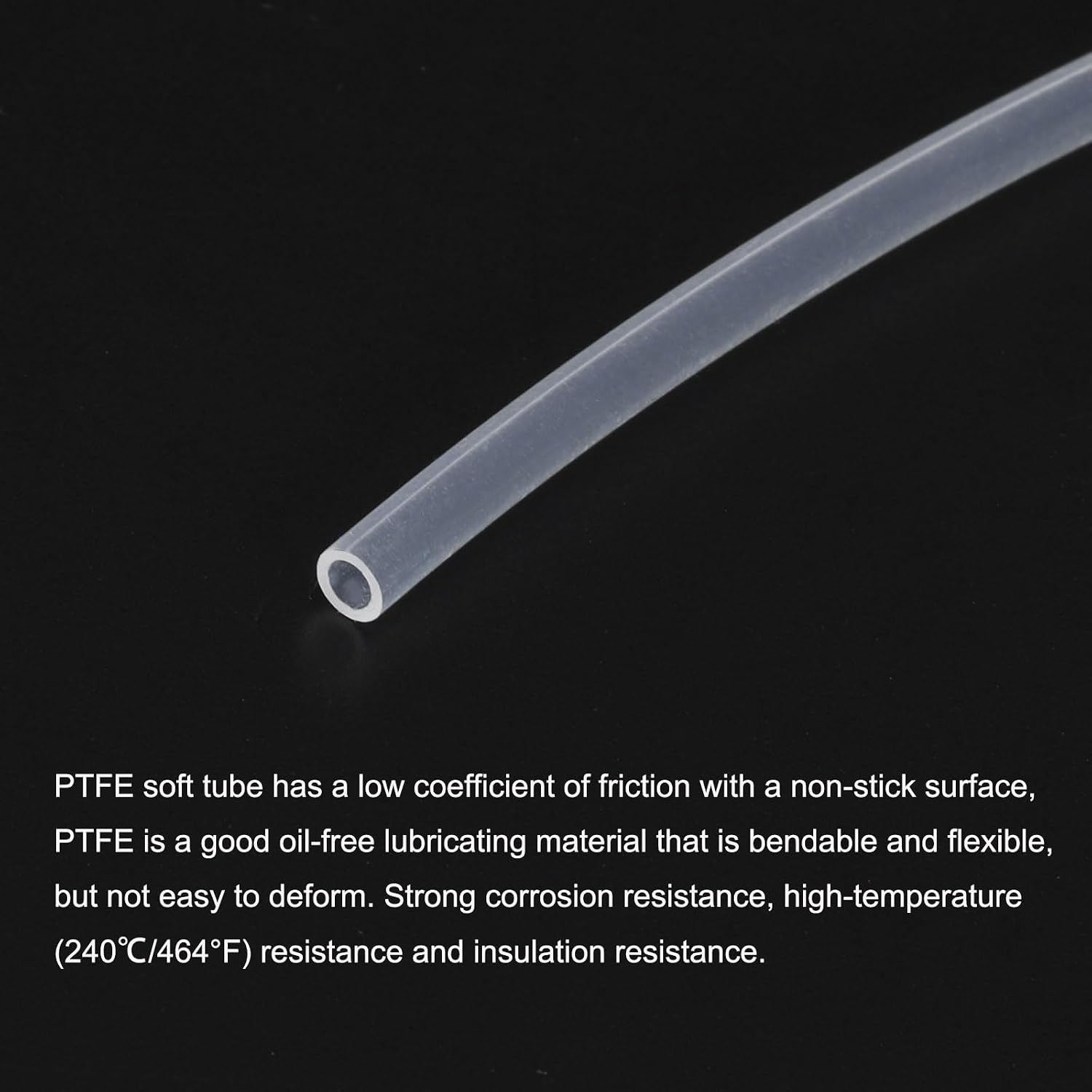 MECCANIXITY PTFE Tubing Hose 100cm/3.25ft Long, 2.5mm ID 4mm OD High Temperature Tube, Insulating 3D Printer Hose Clear for Convey