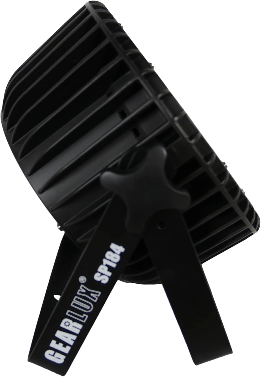 Side view af Gearlux SP184 PAR Stage Lys, der viser det justerbare beslag