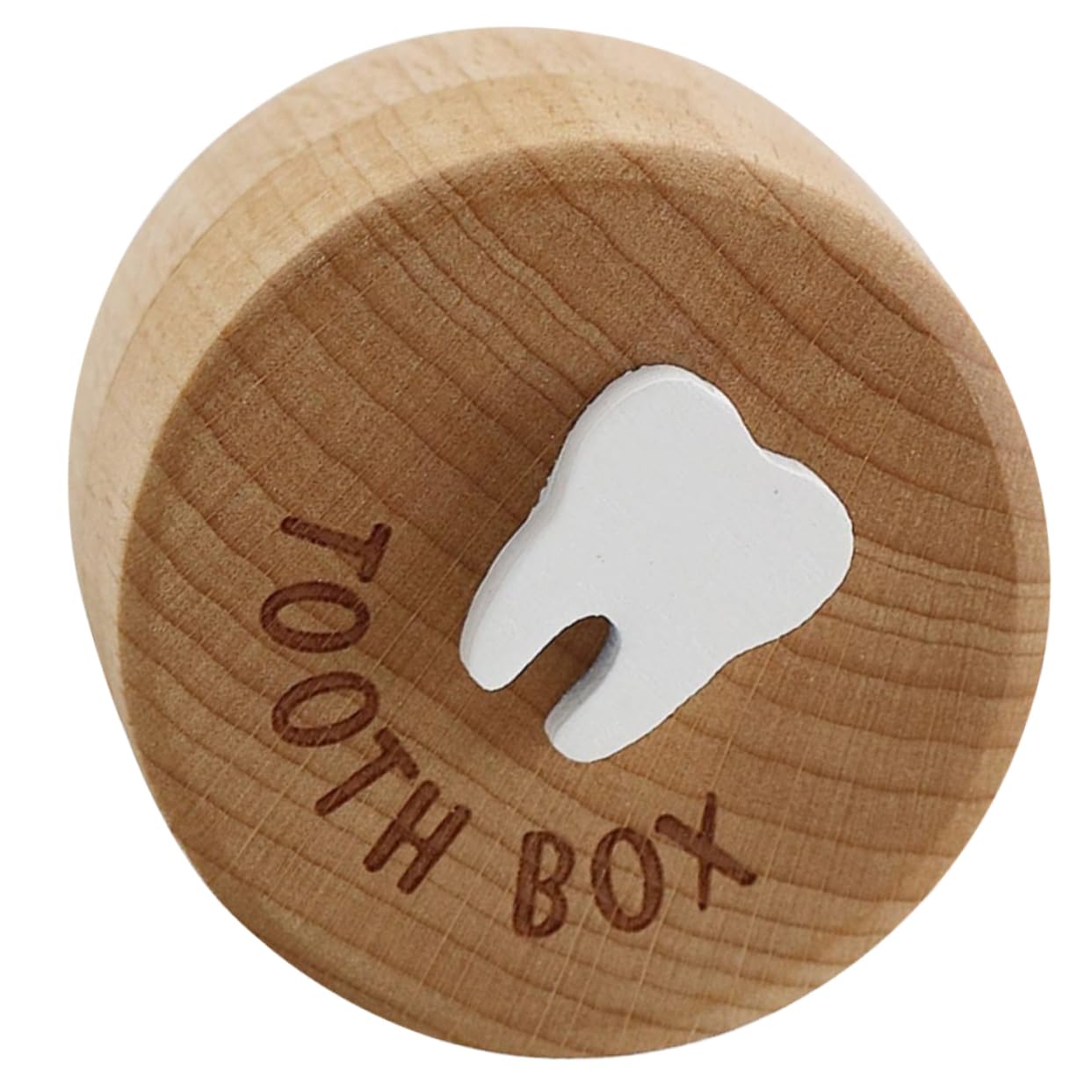 Toddmomy Wooden Tooth Box for Cute Keepsake Container for Teeth Fetal Hair Storage Capacity Tooth Holder for Boys