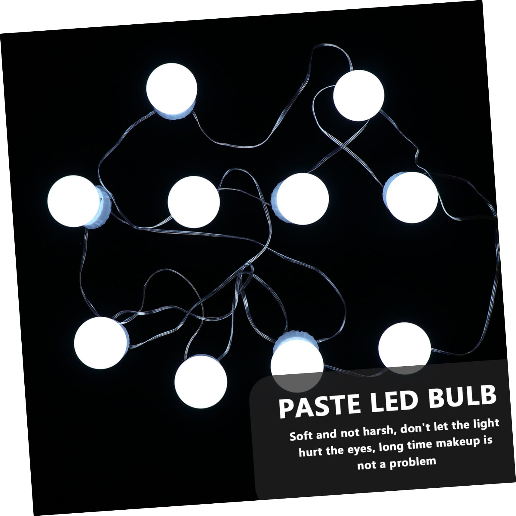 DOITOOL Lampe Miroir de Maquillage LED à 10 Ampoules Dimmables avec Variateur Tactile, USB Intégré, Verre et Abs, pour Éclairage Miroir Salle de Bain et Décoration