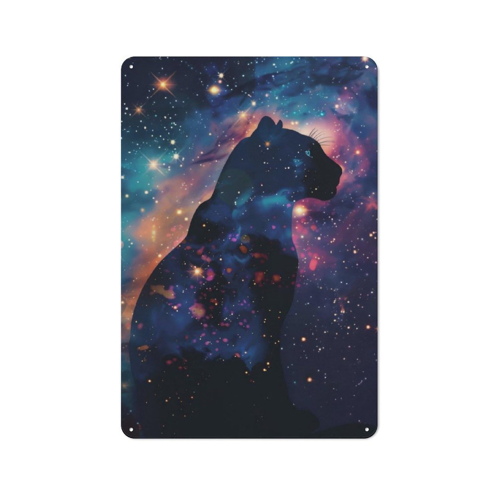 Junmoney Jaguar Silhouette Galaxy 30X20cm Vintage Metal Plaque With For Garage Or Workshop, A Christmas Gift For People Styling Garage And Workshop