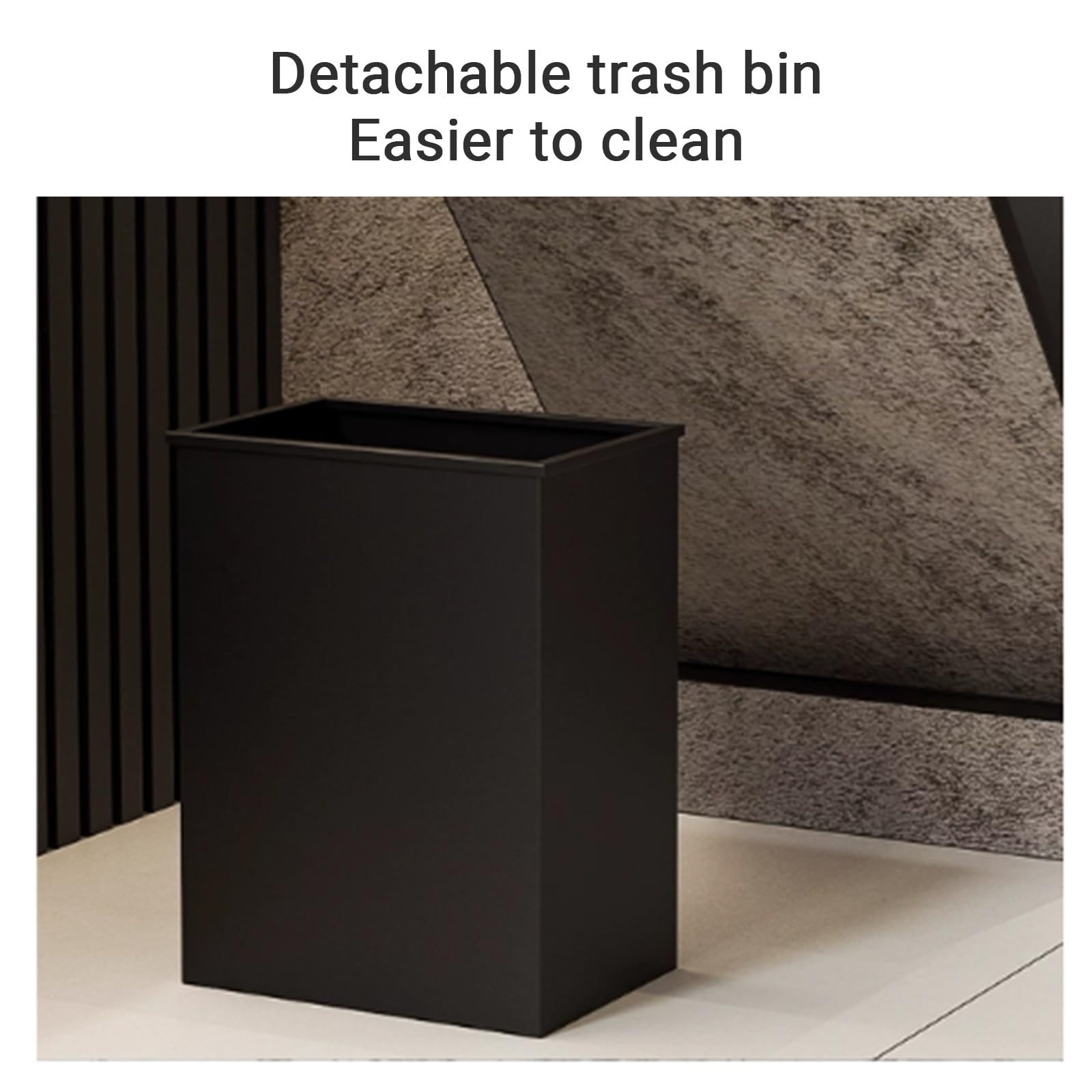 Nicho Oculto para Papel higiénico con Estante y Cubo de Basura, | Con cubo de basura oculto y soporte para papel higiénico,Requiere Panel (no Incluido),para reformas de Pared(Nero,24*64*14cm)