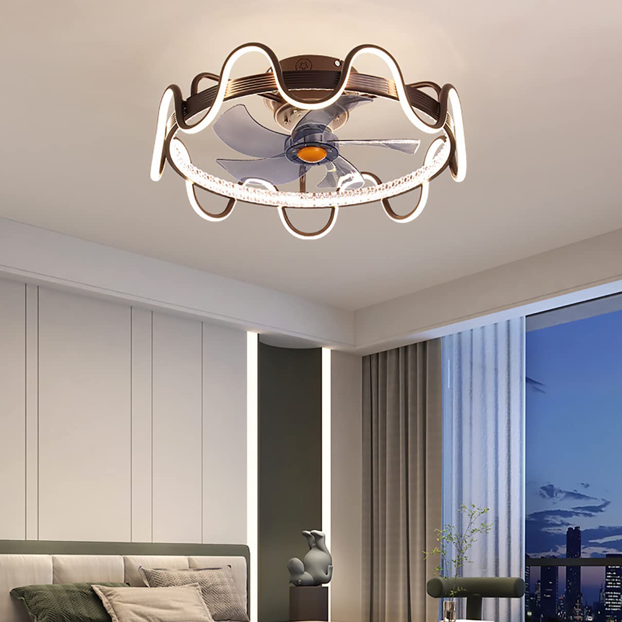 Ventilateur de plafond silencieux 3 vitesses avec télécommande pour chambre