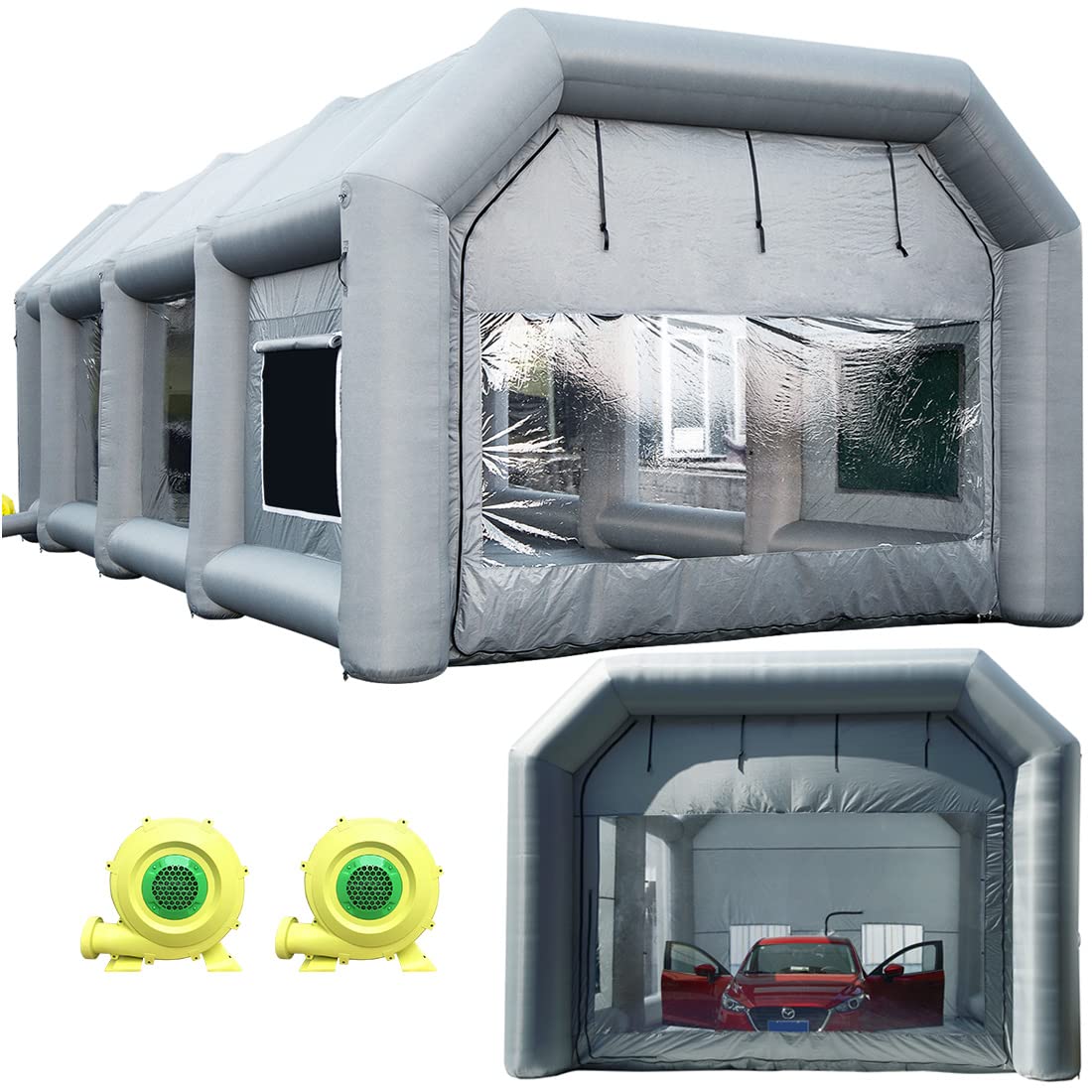 Buy 33x16x11Ft Sewinfla Paint Booth with Blowers 950W+1100W Blow Up