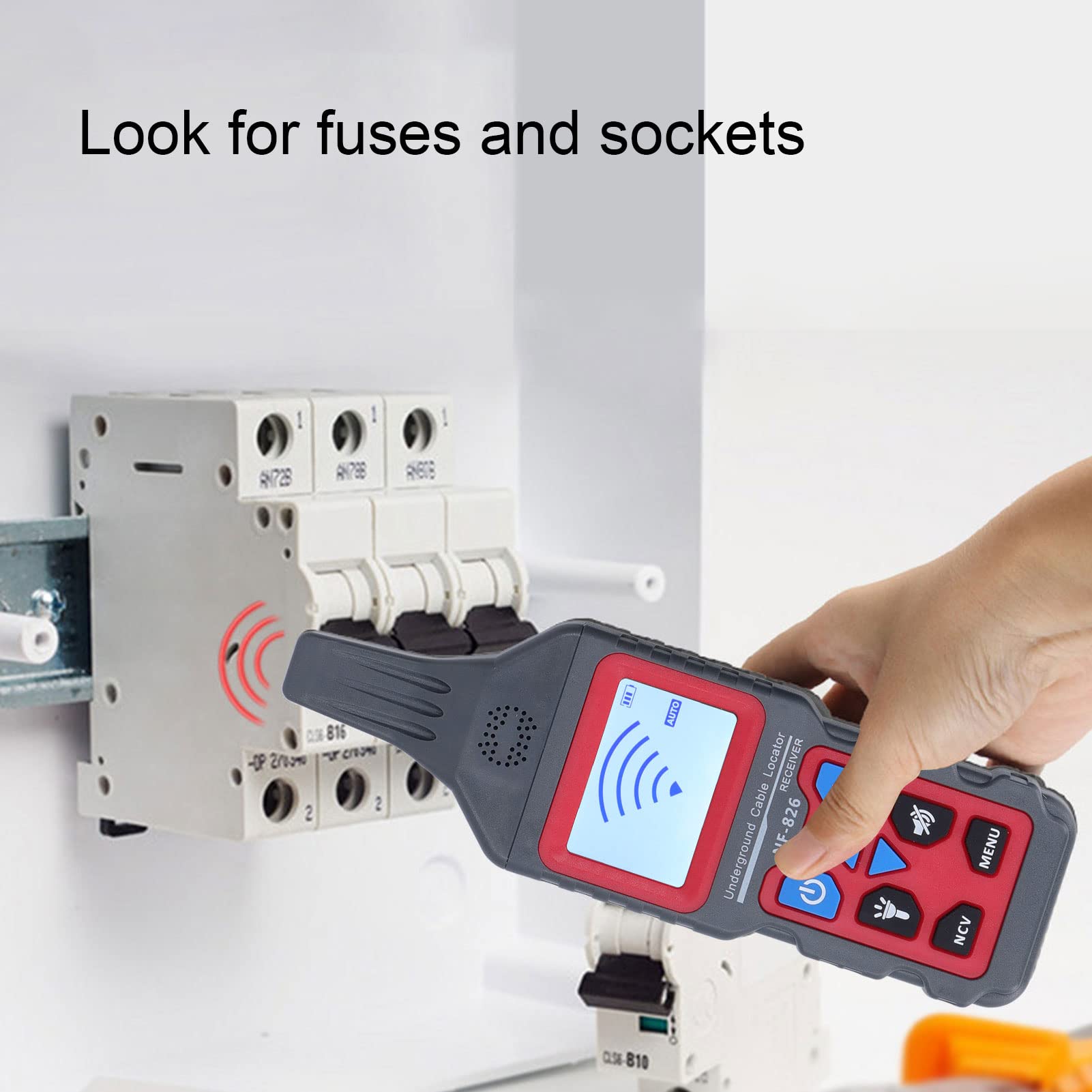 Probador de Cables Subterráneos, Detector de Rastreador de Cables de Localización, Localizador de Cables de Cables Subterráneos de 12 a 400 V Ca CC, Función de Linterna Incorporada para Conductos