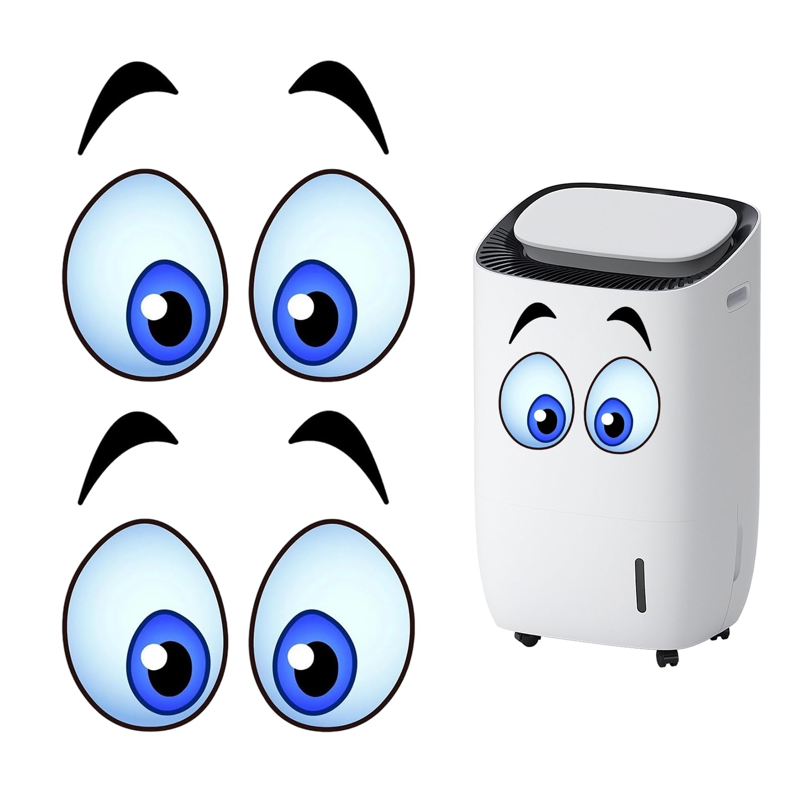 Adesivi Occhi Divertenti Per Robot Tosaerba E Aspirapolvere - Impermeabili E Autoadesivi - Foto 7