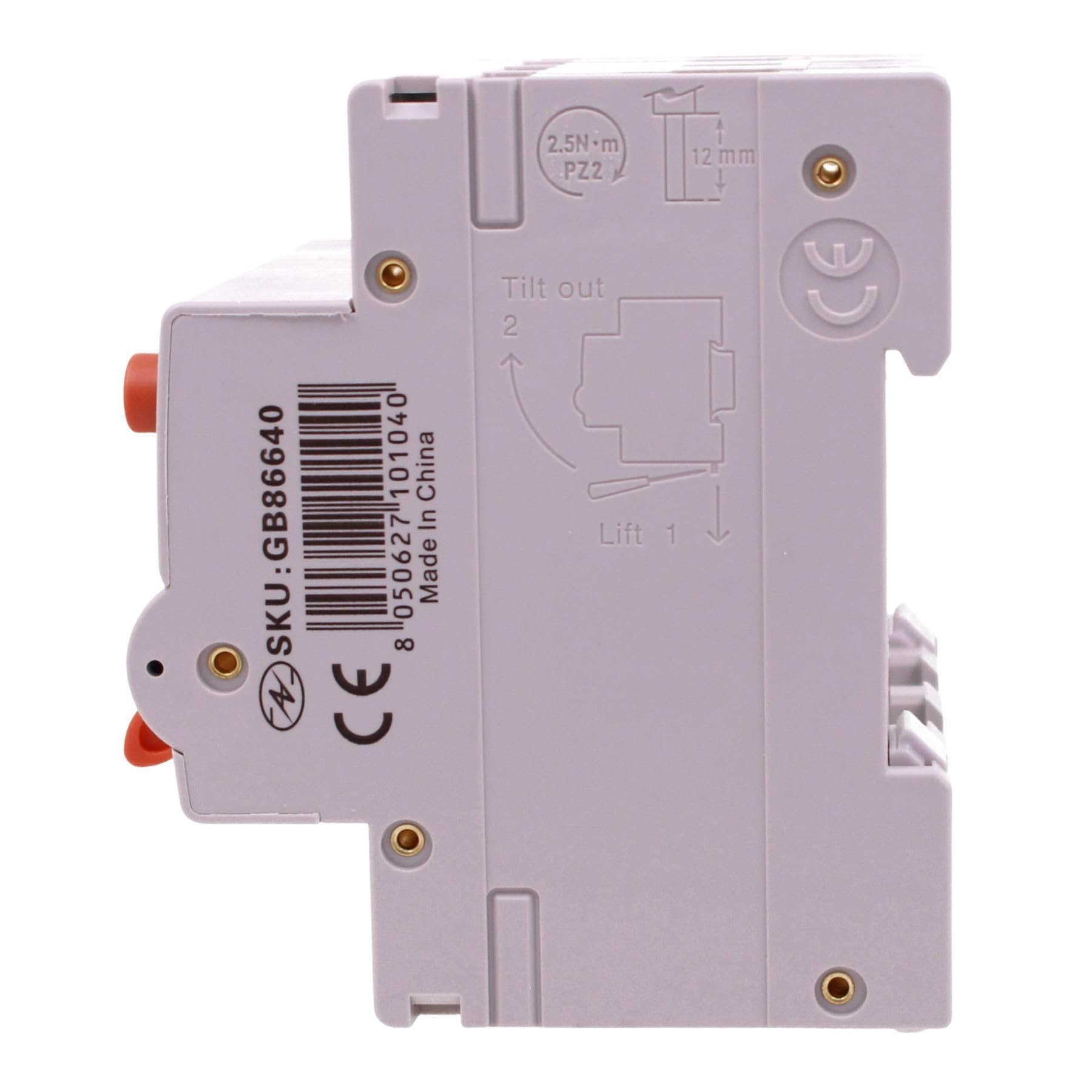 RCBO Selectivo Trifásico 4P Veri, Tipo A(S) 300 mA 40 A C40, Interruptor Magnetotérmico Diferencial Tipo S Clase A Curva C 6kA, Retardo 500 ms, 4 Módulos DIN 380 V AC, Doble Palanca y Diagnóstico