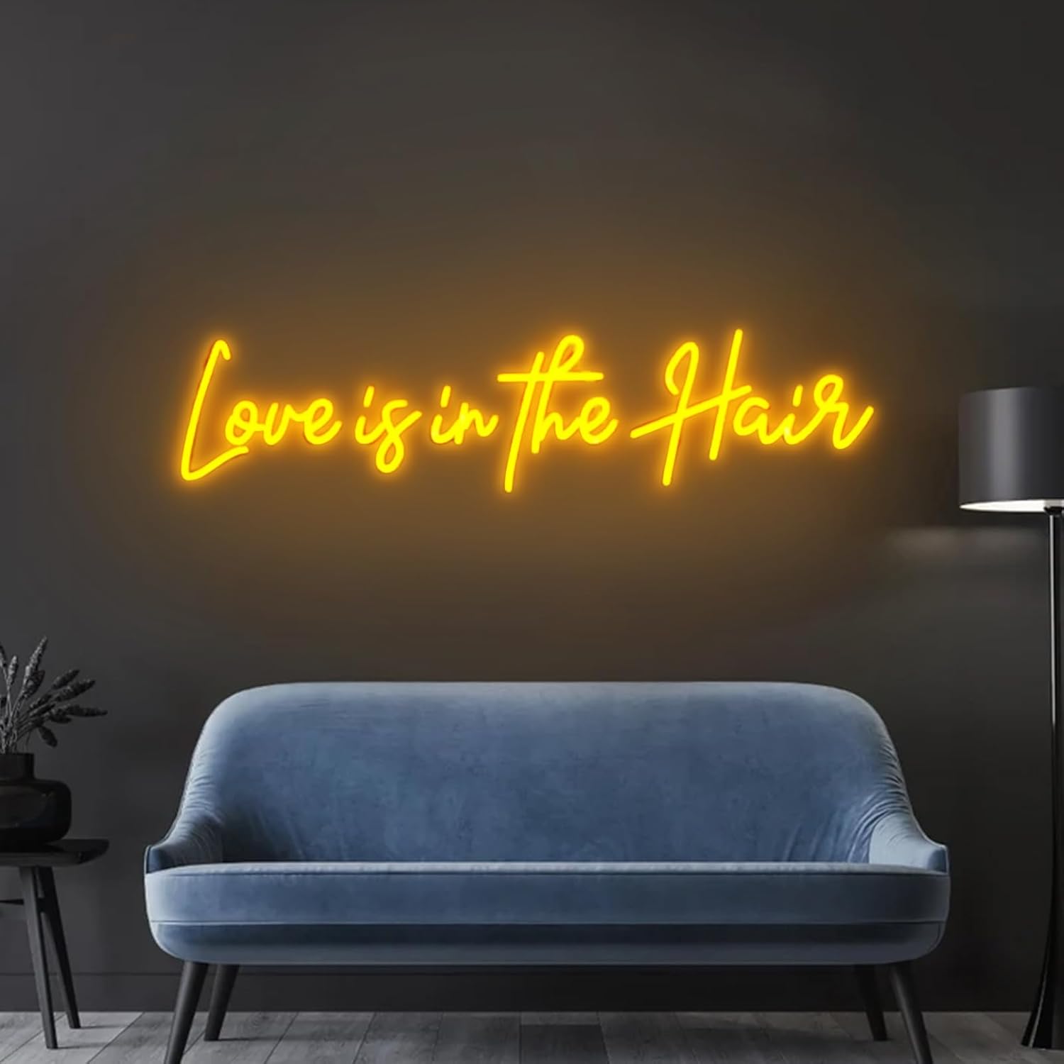 Love Is In The Hair Neon Sign Led Hair Salon Neon Sign Beauty Room Light Custom Business Sign for Hair Salon Beauty Salon (Warm White, 20inch)