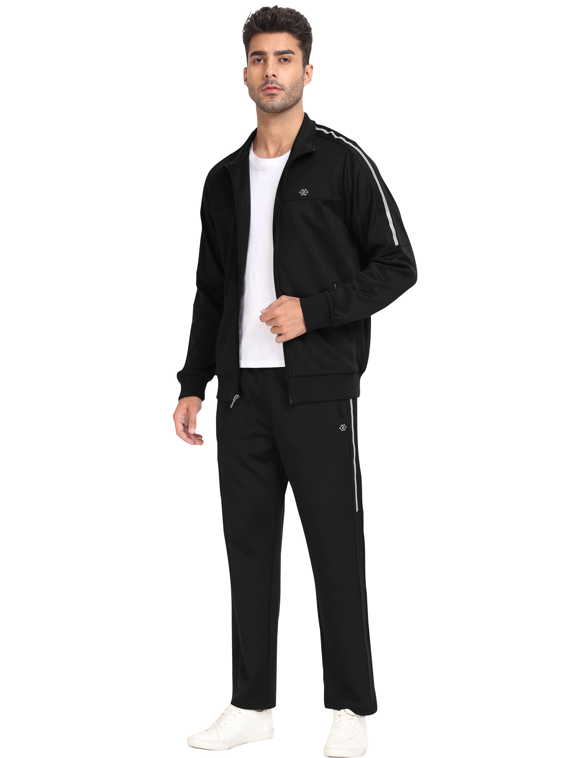 MoFiz Survêtement Hommes Ensemble Sport Jogging Col droit Combinaison de sport avec fermeture éclair