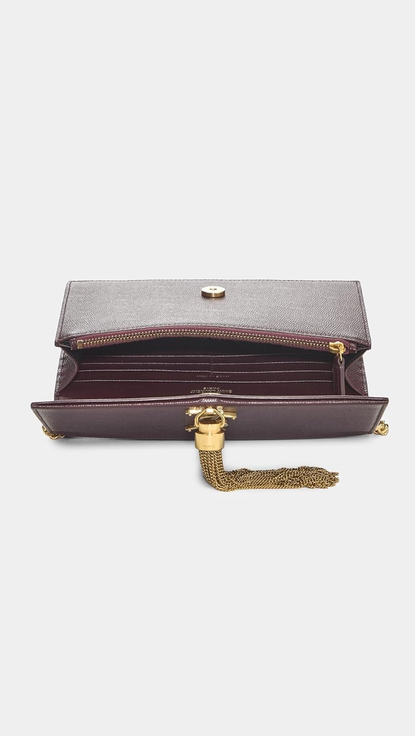 YSL Women's Pre-Loved Grainy Kate Tassel Wallet On Chain Bag, Burgundy, Red, Purple, One Size - Image 7