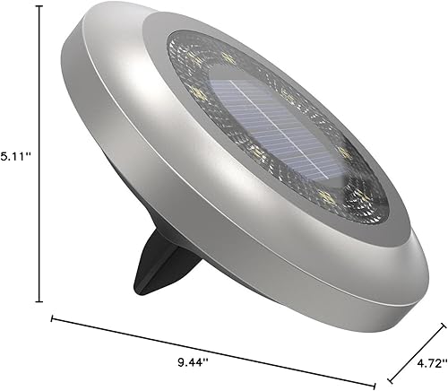 Miniatura 9 de Sennycat Luces solares para exteriores, 12 luces de disco para jardín, funciona con energía solar, impermeable, iluminación de paisaje al aire libre