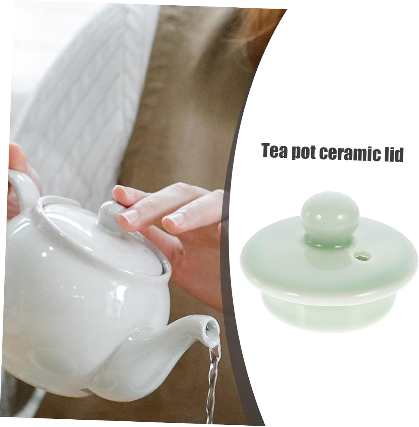 Alipis Tea Pot Ceramic Lid Heat-resistant Delicate Tea Cup Cover Prevent Leak