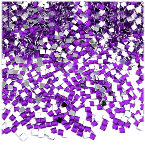 The Crafts Outlet 1,440pc Rhinestones Square 3mm - 10ss Purple Amethyst