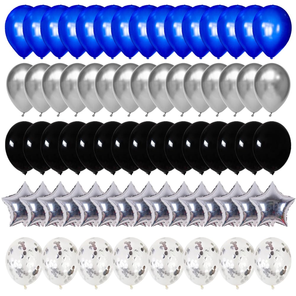 Navy Blue and Black balloons garland kit,62PCS Black and Blue Silver Balloon for Video Game Party,Baby Shower Decoration,Birthday,Wedding,Christmas