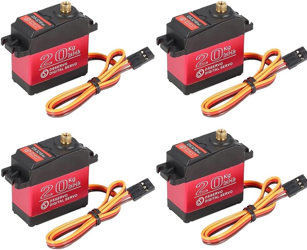 4Pcs DS3218 20KG Waterproof Digital Servo with 25T Servo Arm,High Torque