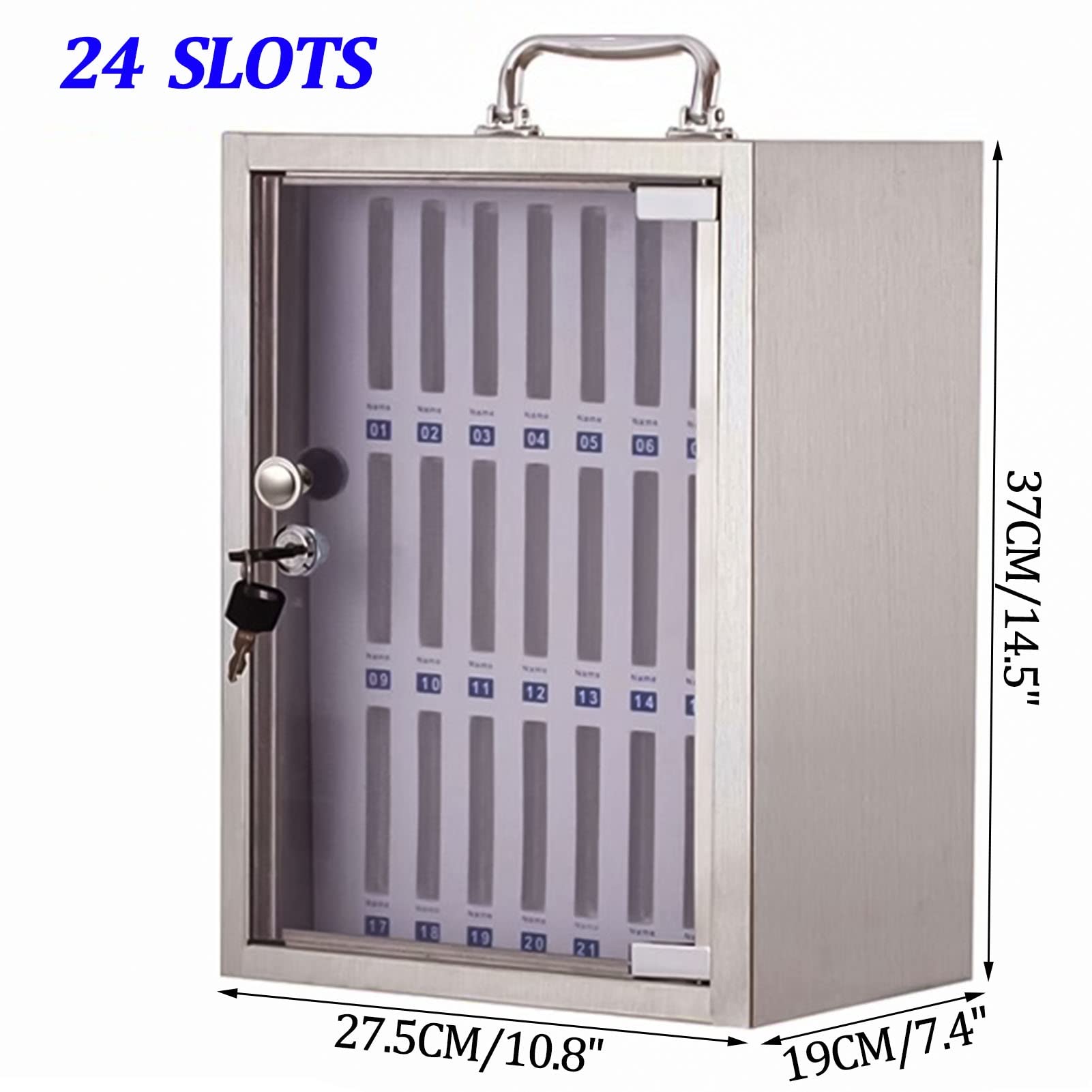 Mobile Phone Locker Storage Box – Supporto da parete per telefono cellulare con 24 slot – Scatola metallica per una nizzazione sicura e un facile accesso