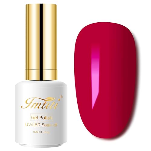 Imtiti Esmalte de uñas de gel rojo, rojo burdeos 3 en 1 de un solo paso, esmalte de gel de color que se absorbe con luz UV LED, esmalte de uñas de Imtiti Esmalte de uñas de gel rojo, rojo burdeos 3 en 1 de un solo paso, esmalte de gel de color que se absorbe con luz UV LED, esmalte de uñas de