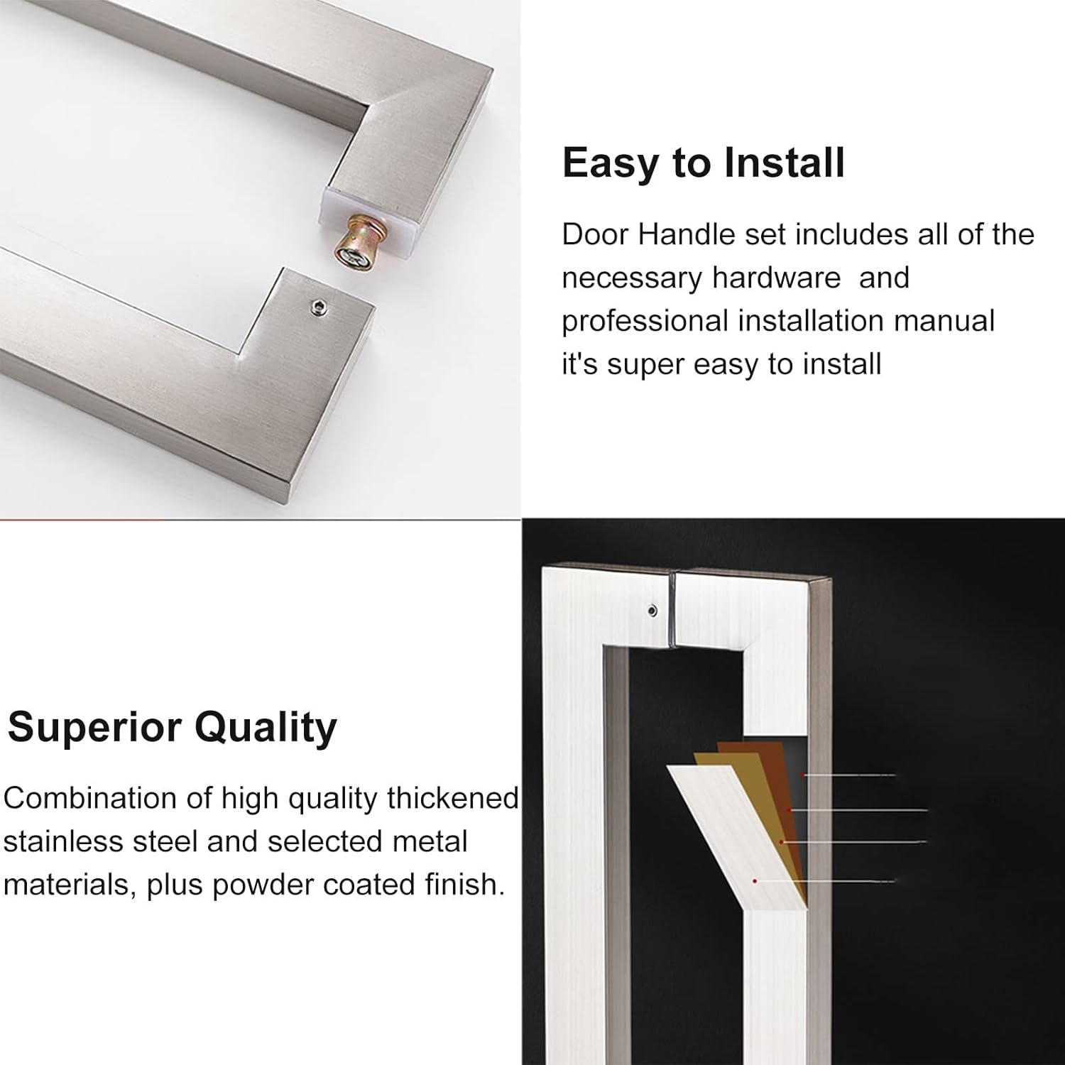 SMARTSTANDARD 調節可能なフロアガイド すべてのスライド式バーンドア用 - DIY者のための8つのセッ - ドアプルハンドル スライディングバーンドアハンドル ゲートプル