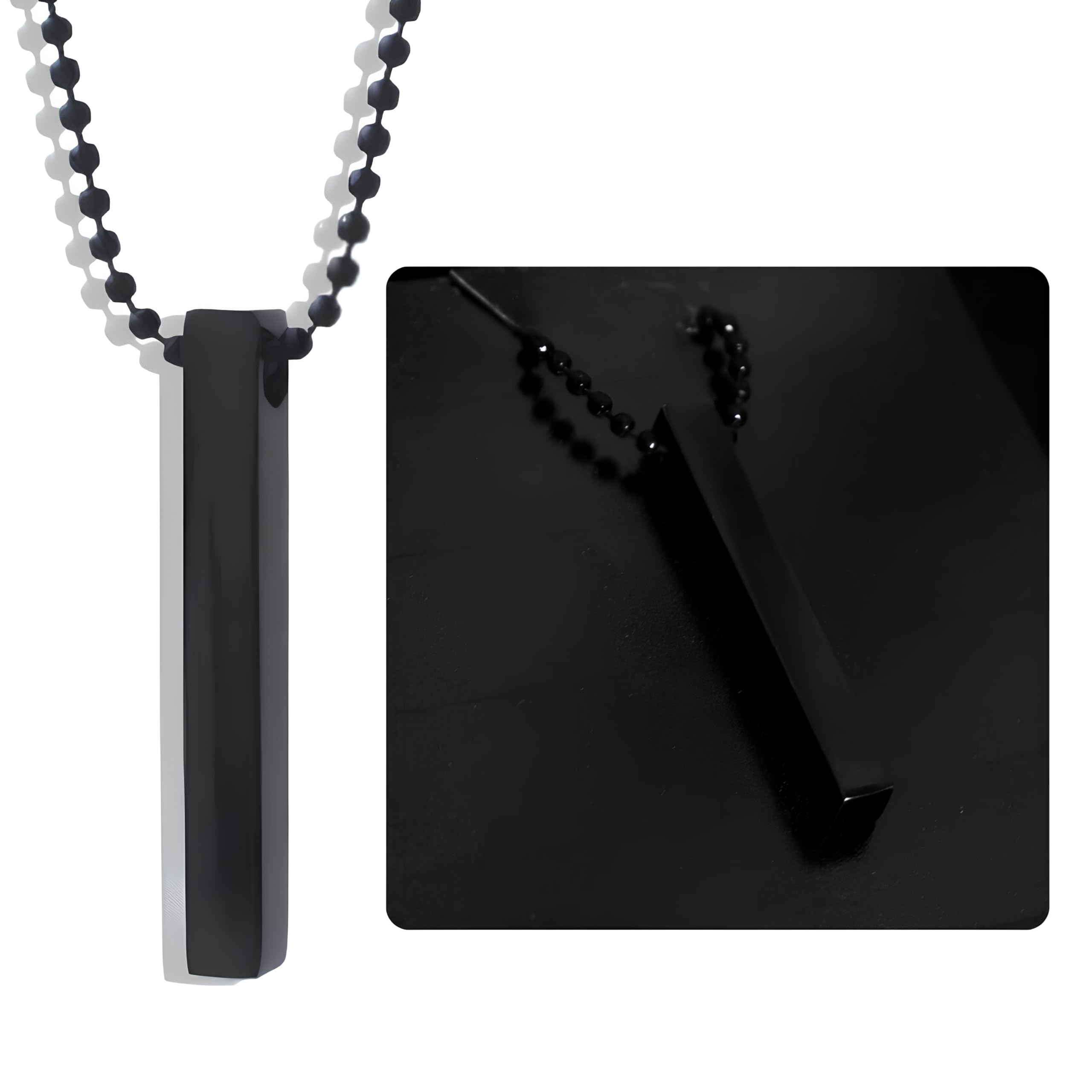 Manocarter Stainless Steel Black Male Neck Chain Bar Pendant For Men And Boys Aesthetic Stylish (B0CNXYF9MC) Amazon Price History, Amazon Price Tracker