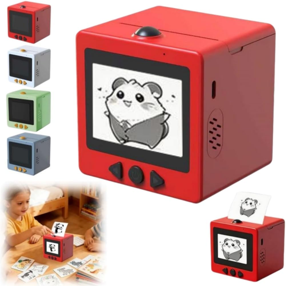 AI Sticker Box Printer, Smart AI Voice Stickerbox Printer Maker with 2.4Inches Display,Stickerbox Ai Sticker Printers,Mini Thermal Stickers Maker with Voice Control,VoicePrinter for DIY,Diary,Photos