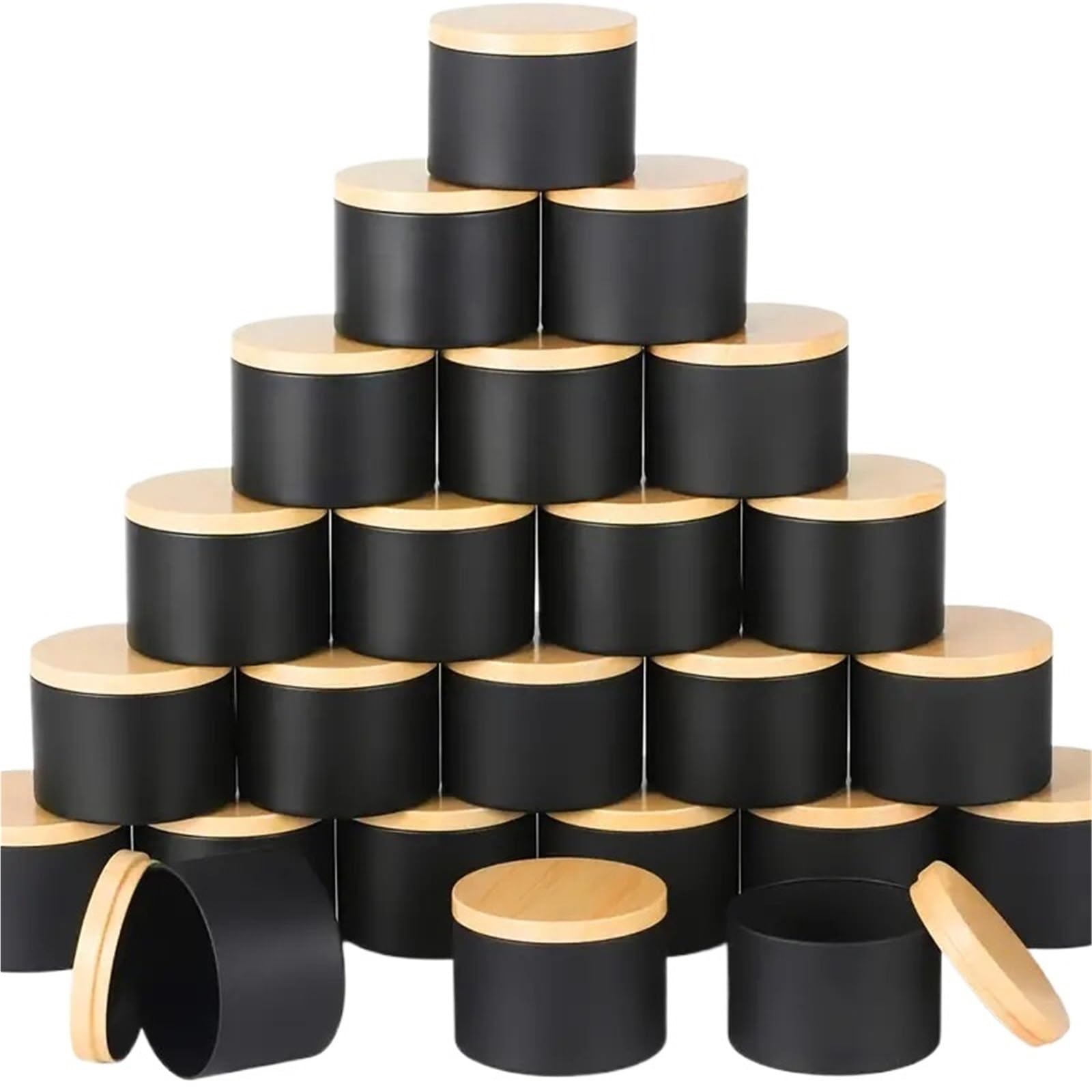 Candle Tins, Metal Empty Candle Jars 4oz Multicolor 24pcs With Lids For Making(4oz-white 02-24pcs)