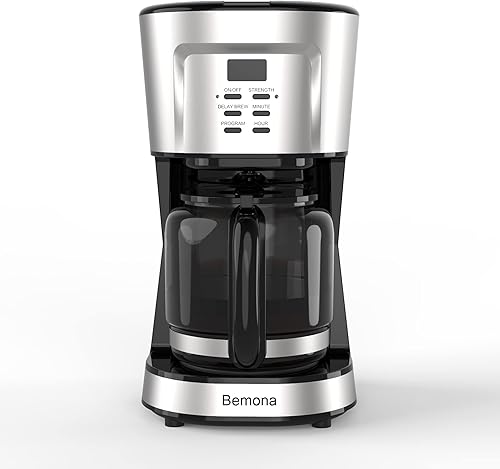 Miniatura 8 de Bemona Cafetera programable de 12 tazas cafetera de goteo con jarra de vidrio y filtro permanente control de fuerza ventana de agua grande cafetera