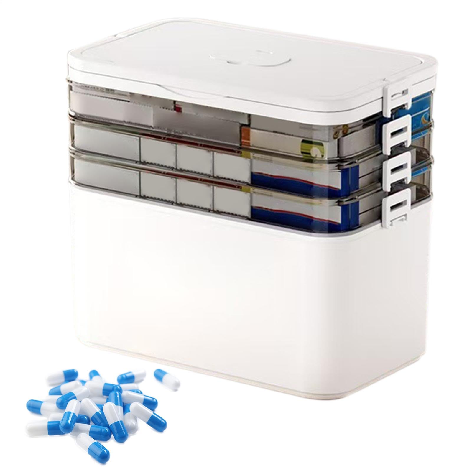 Caja de medicina y contenedor de píldoras impermeables para el hogar 8