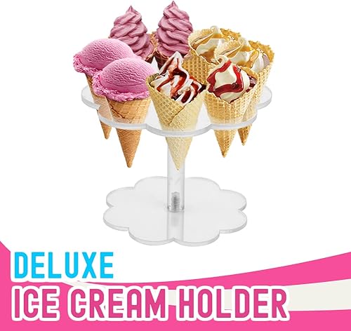Miniatura 2 de Ice Cone Holder  Increíble 6, 8, 10, 16 agujeros bloque transparente de acrílico o titular de soporte redondo para mostrar, cono de helado,