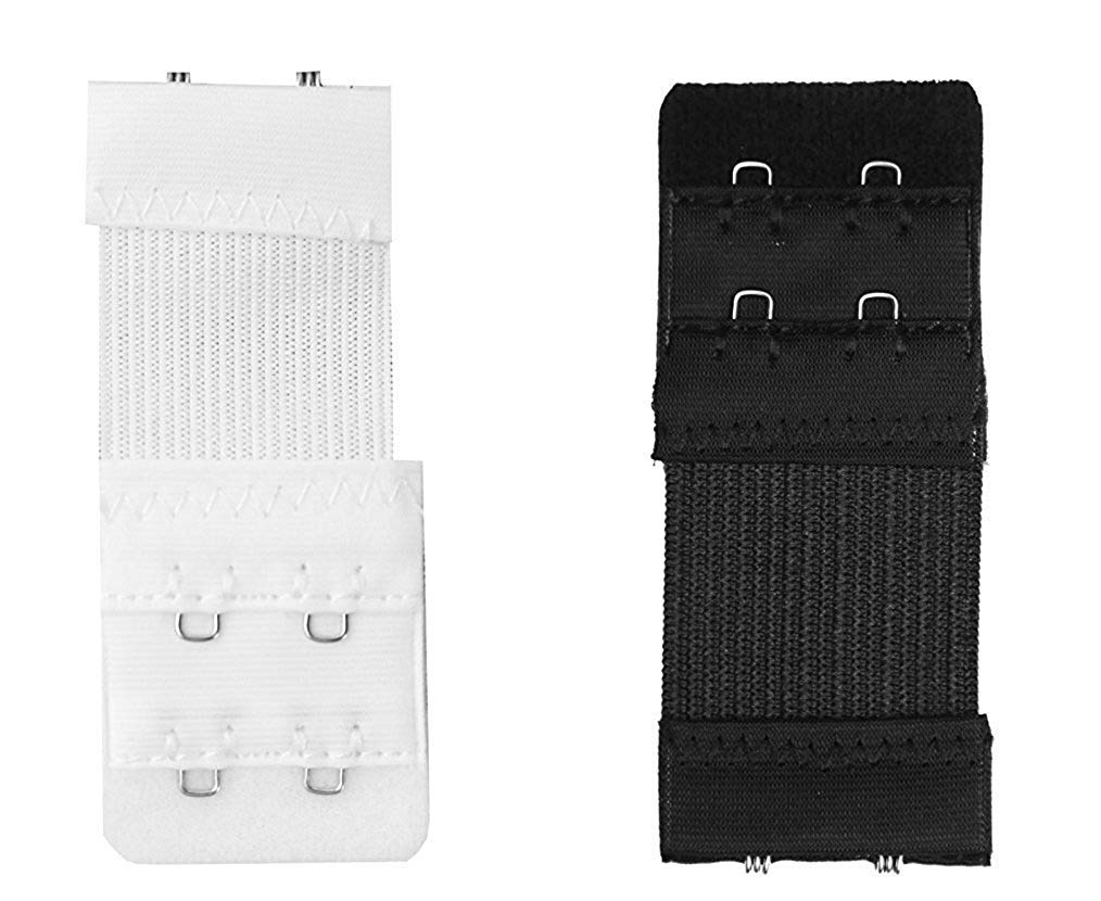 Polyester Women's Bra Extender With Extra Long Elastic For Extra Bra Band Length-PACK OF 2, Size-Free, Color- (WHITE+BLACK)-image-24