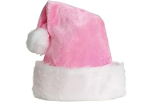 Cute Pink Velvet Santa Hat with White Trim for Kids