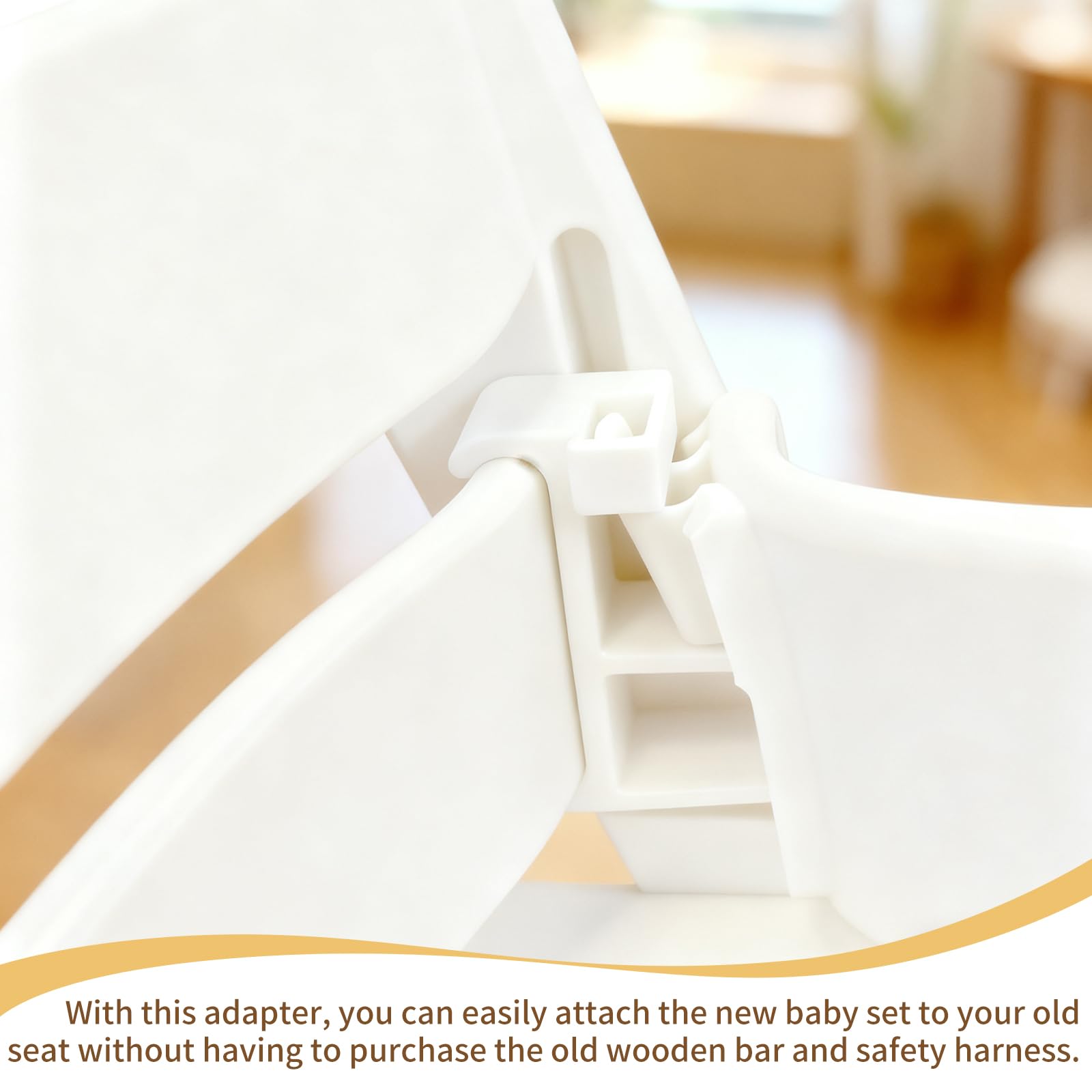 Adaptery Baby Set do Stokke Tripp Trapp - Zestaw 2 Adapterów Kompatybilnych z Krzesełkami do Tripp Trapp Wyprodukowanymi przed 2003 Rokiem, Poprzeczka 68 mm, do Codziennego Użytku z Tacką i Stolikiem
