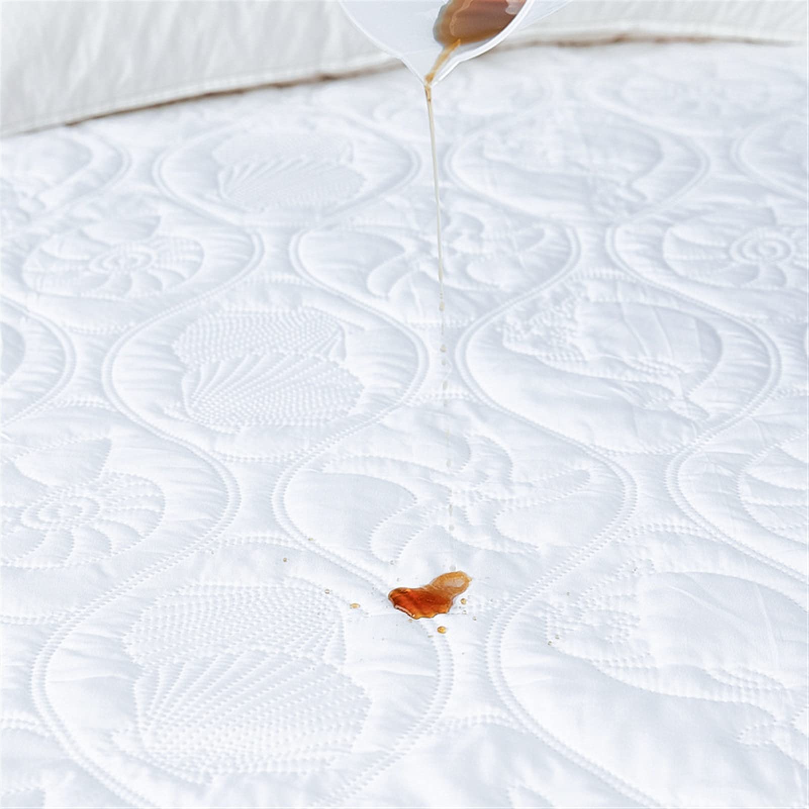 Bedspread on the łóżko pościel Wodoodporna ochraniacz materaca wyposażona w stałą pokrywę do materace grube miękkie podkładka pokrywka złoża poliestrowego (kolor: B, rozmiar: 160x200x30 cm)