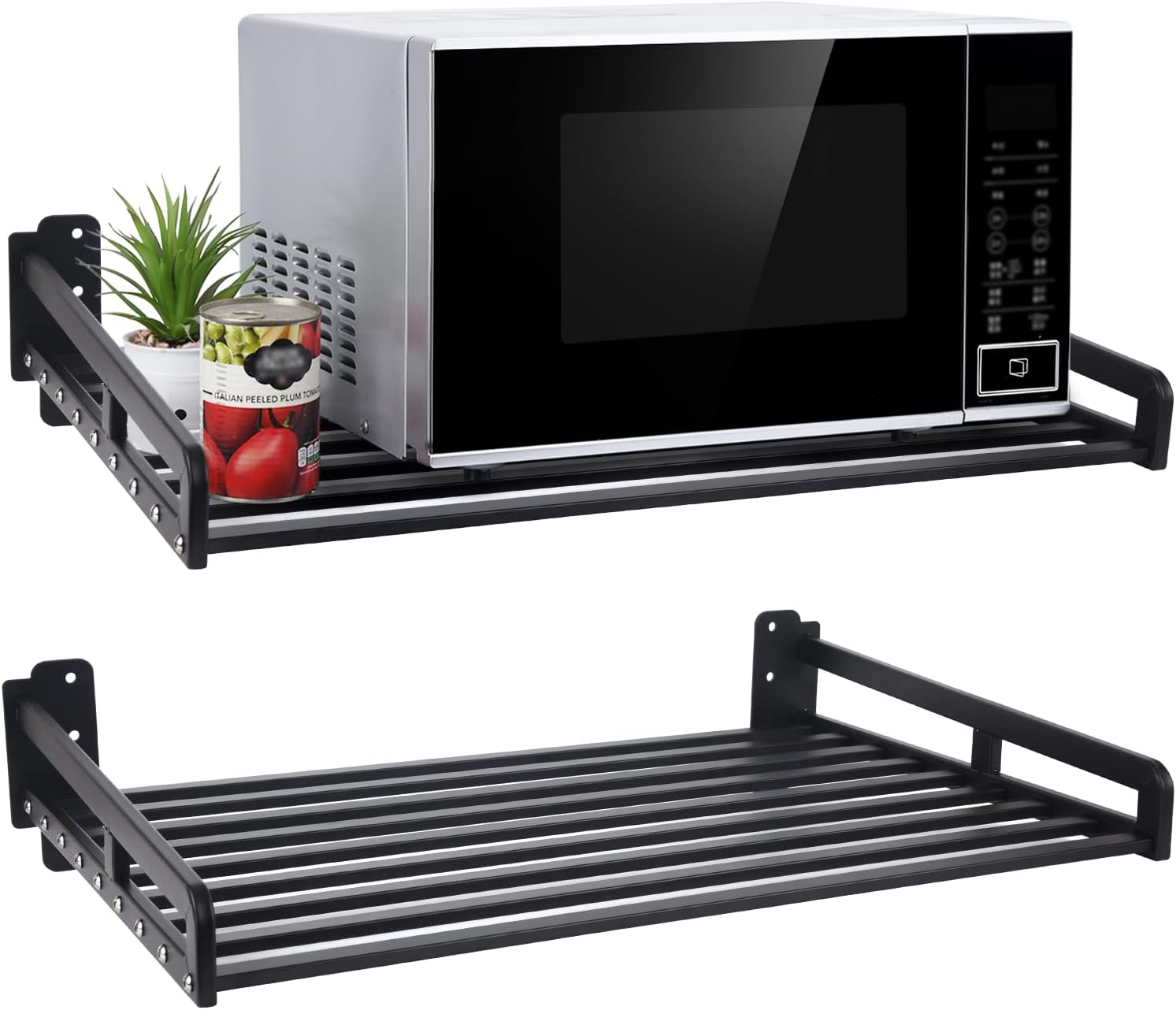 23.5'' x 15'' Microwave Wall Mount, Microwave Shelf Wall Mount for Household and Commercial Microwave, Heavy Duty Wall Shelf for Electric Oven Microwave