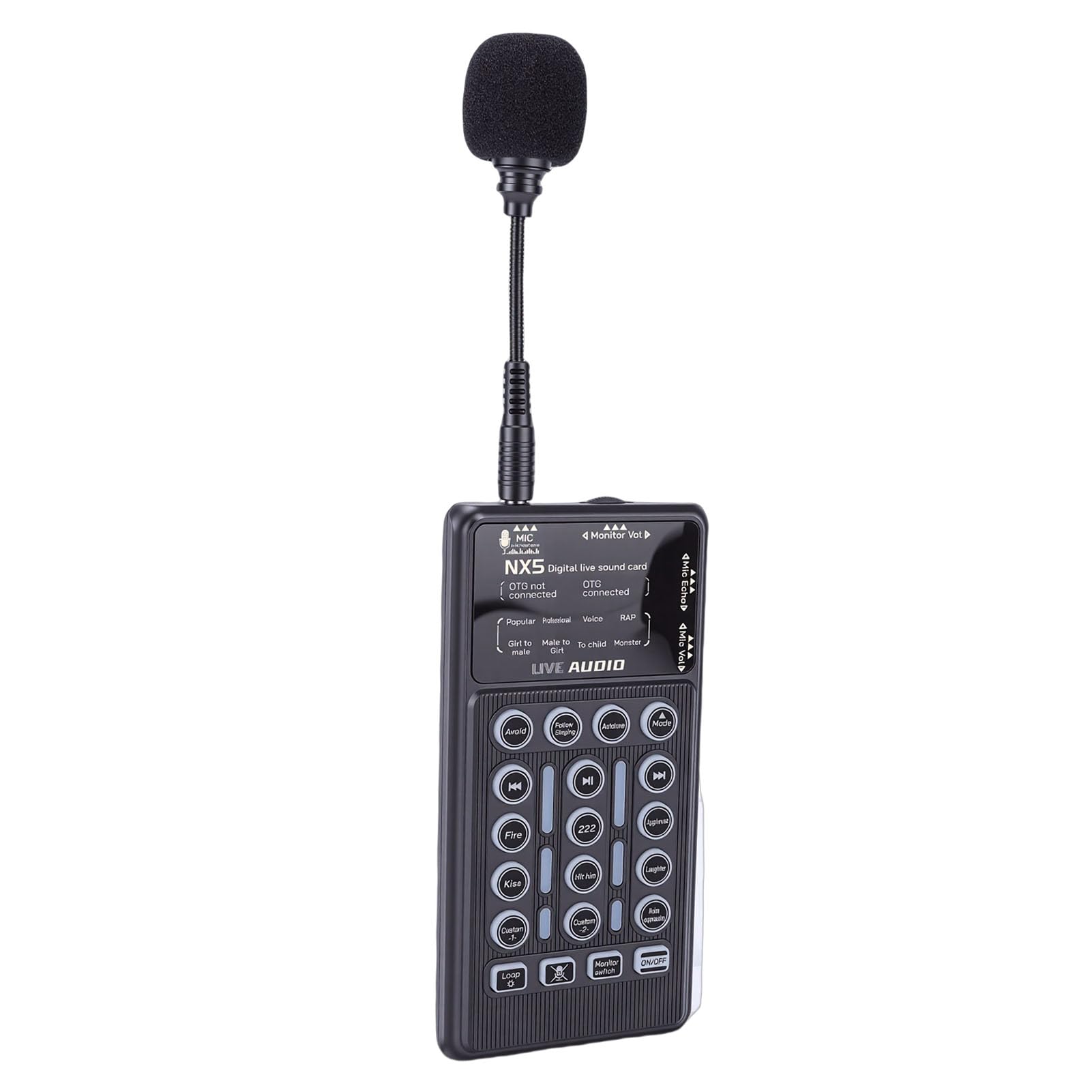 Stimmenverzerrer, Bluetooth-Stimmenverzerrer mit 8 Soundeffekten, 6 Hallmodi, RGB-Licht, inklusive Mikrofon-Kopfhörer, für Streaming, Gaming