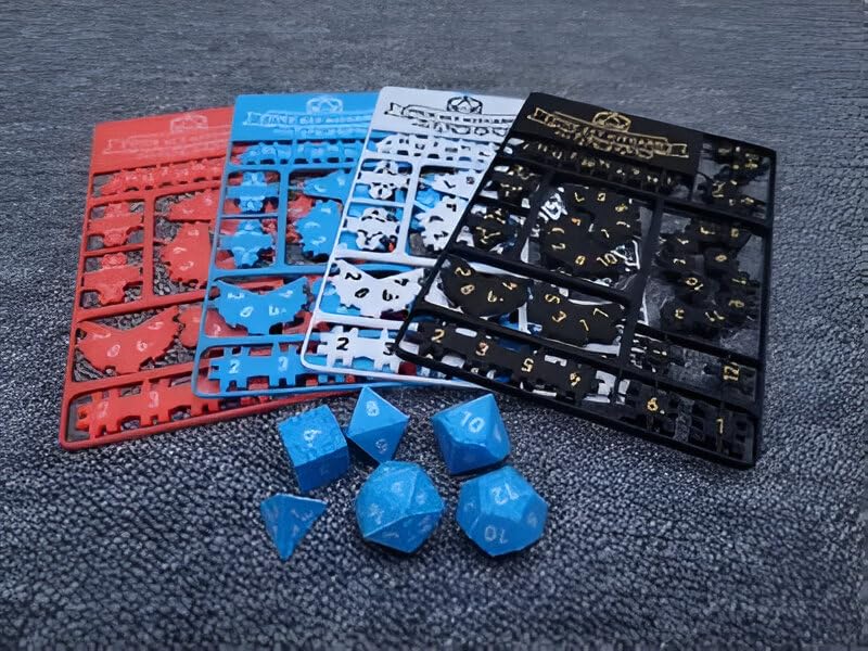 3D CUBES Dice Set KitCard, Polyhedral Gaming Dice Number Template, Multicolor 1