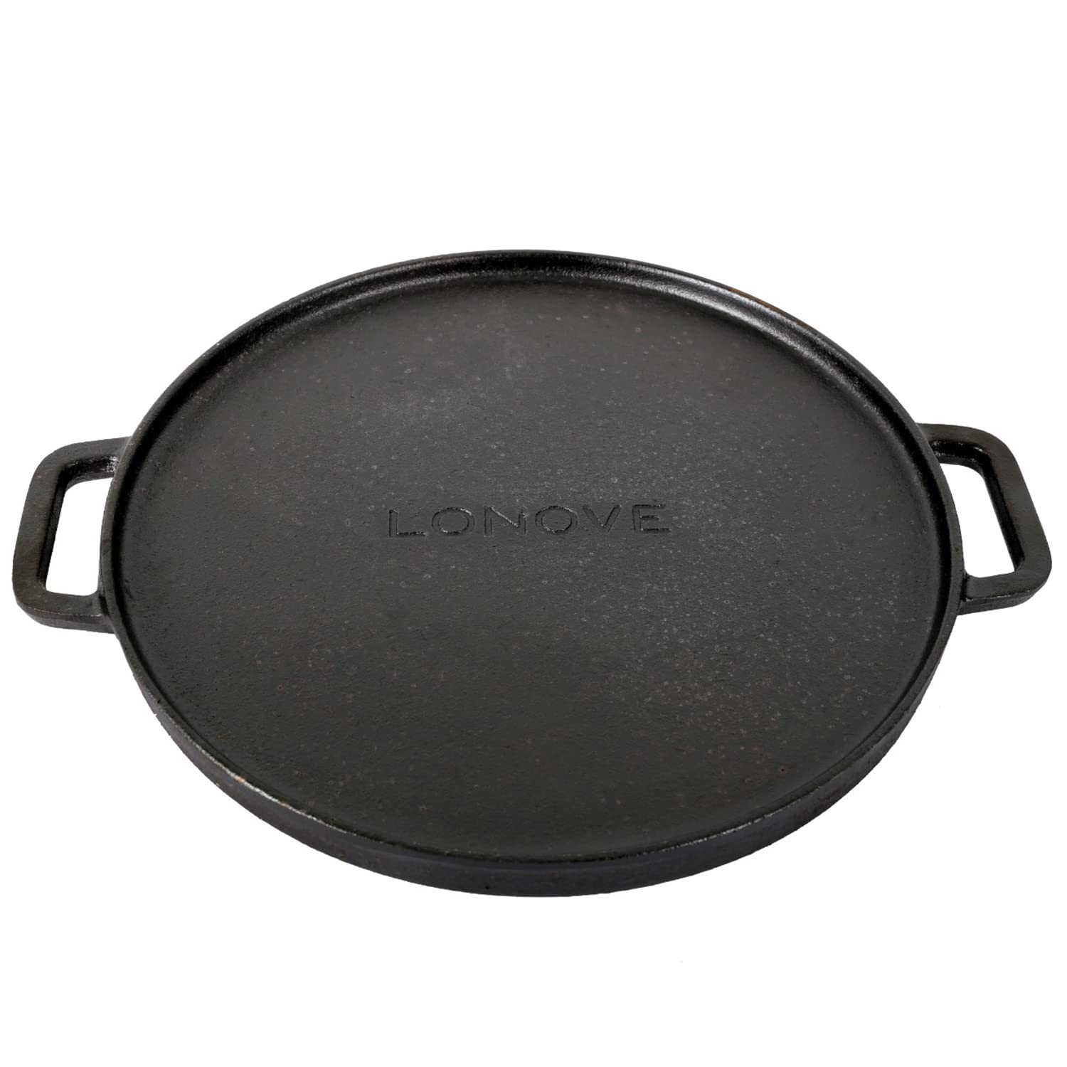 Navaris Poêle en Fonte - Poêle à Frire Antiadhésif 3,4 L avec Couvercle pour Induction Four