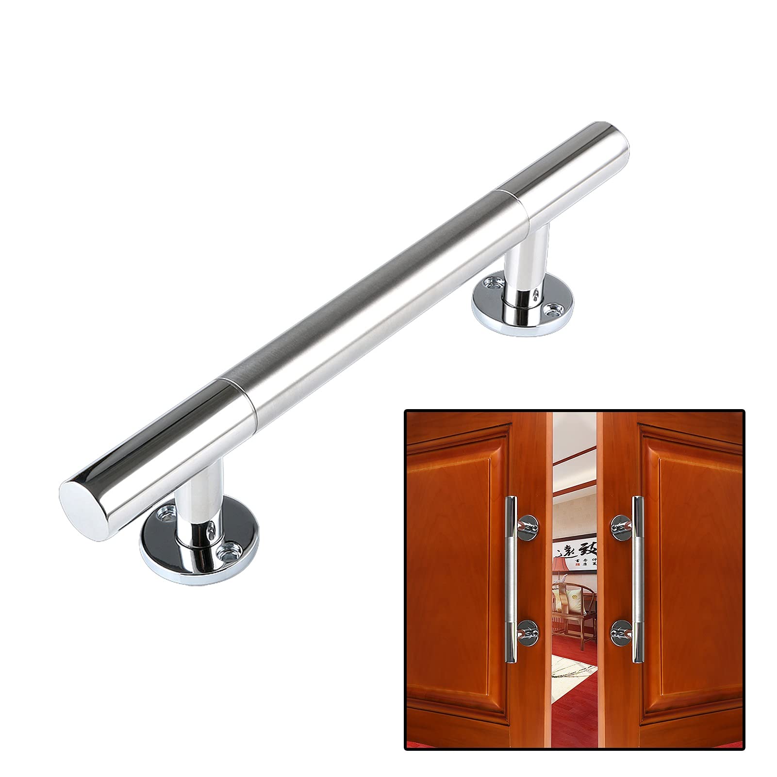 Niusabou One Color Door Handle Barn, Barn Door Handle 160-240 Mm Stainless Steel For Cabinet Closet Garage Shower Sliding(Hole Distance 160Mm)