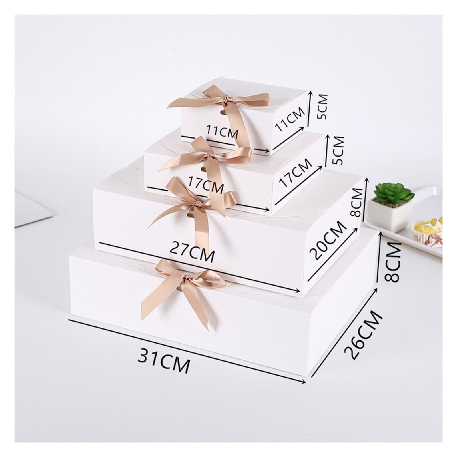 Boîtes cadeaux Kraft Boîte-cadeau en papier Kraft blanc 10 pièces, boîte de rangement de bonbons, chocolat et biscuits faits à la main, fournitures de fête, rangement de vêtements for anniversaire ( S