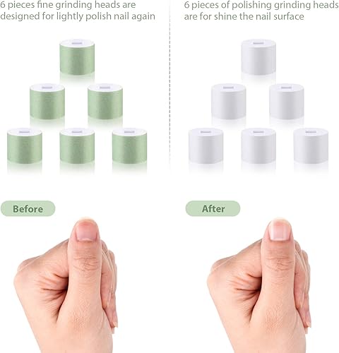 Miniatura 4 de Maitys 12 piezas de repuesto de pulidor de uñas, herramienta eléctrica de manicura y pedicura, rodillos de repuesto, limado, pulido y brillo