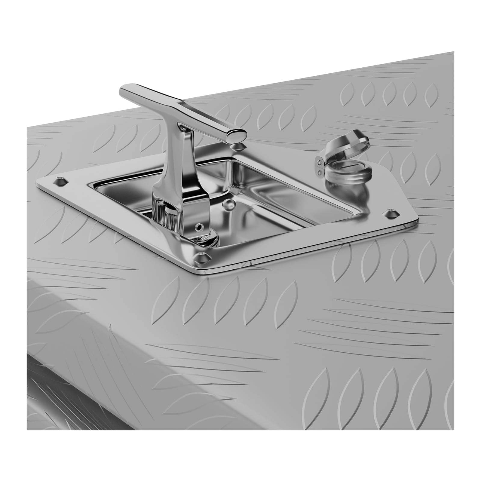 MSW Caja De Herramientas De Aluminio Cofre Estriado MSW-ATB-910 (Grosor del material: 1,3 mm, 90.5 x 44.5 x 40cm, Volumen de 172 Litros)