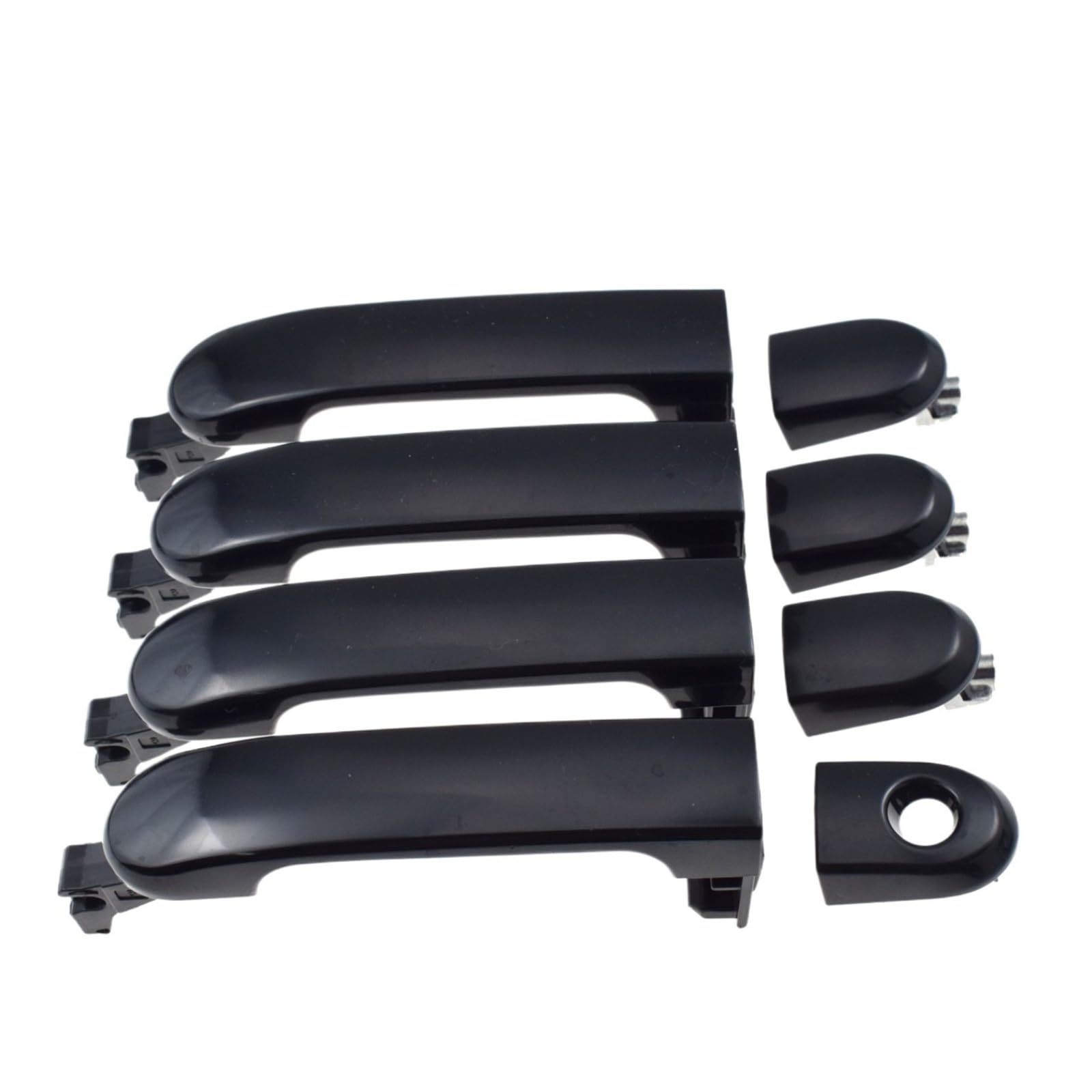 Replacement Exterior Door Handles Black Front Rear Left Right Outside Car Door Handle for Nissan for Versa 1.6L 1.8L 2007-2012 for Tiida 2007-2011 Outer Handle(Front Rear)