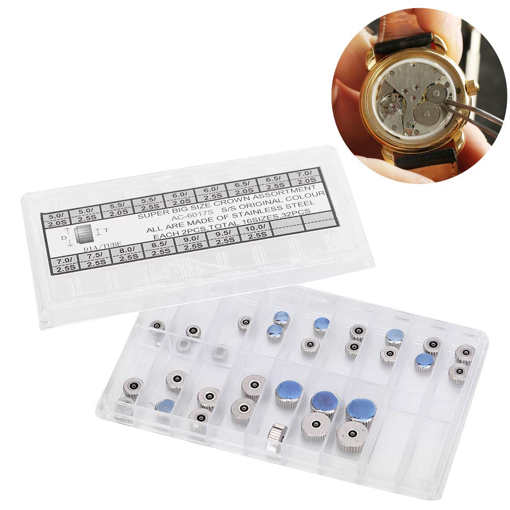 Zamiennik chronografu przycisk zegarek korona części stalowy materiał AC-0617S model akcesoria do zegarków łatwe do trzymania narzędzia do naprawy zegarków