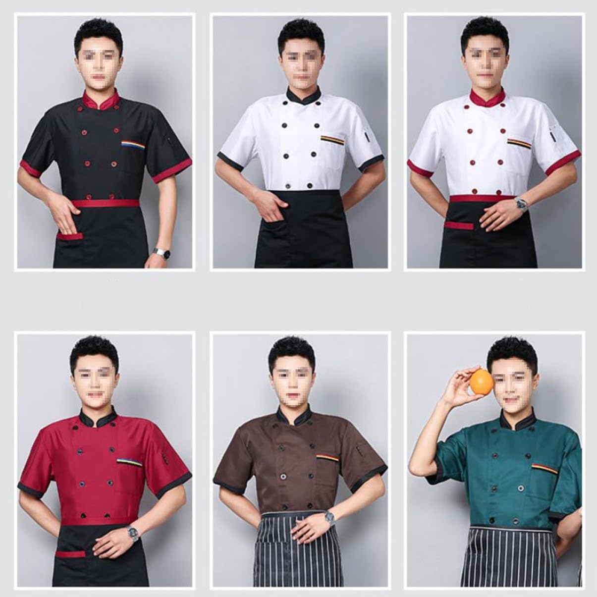 Catering Jackets Casual Loose Chef Clothing Short Sleeve Chef Jacket Chef Coat Black