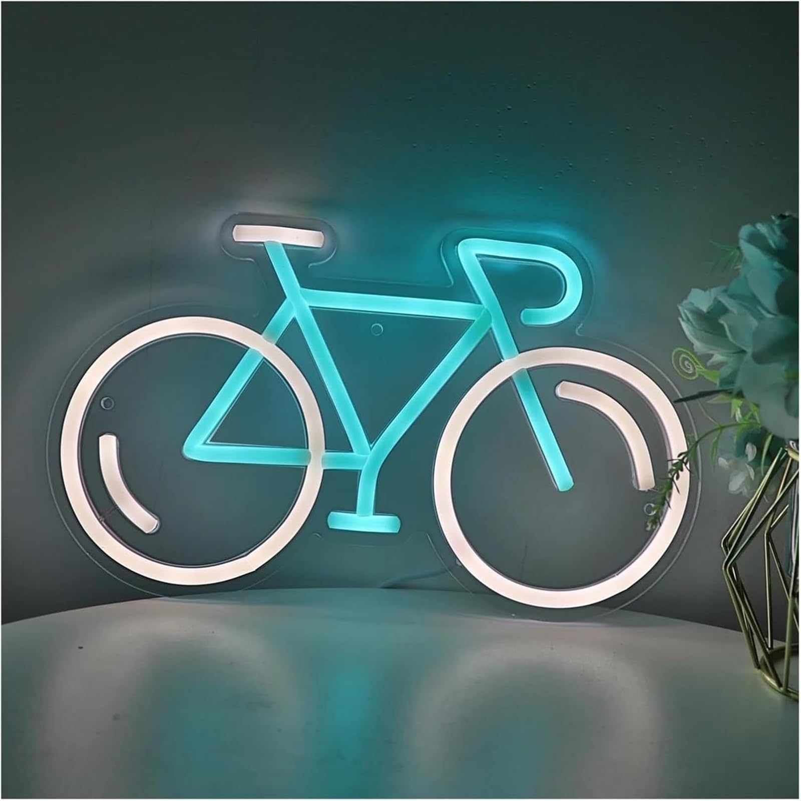 Zynther Neon lamp Bicycle Neon Sign for Wall Decor Night Light for Bedroom Shop Bar Event Pub Room 28.4×17.1cm