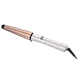 SHINE THERAPY Curling Wand, Infused with Argan Oil & Keratin, 1-1 ½ Inch Tapered Curling Iron for Tousled Waves, includes Heat Glove