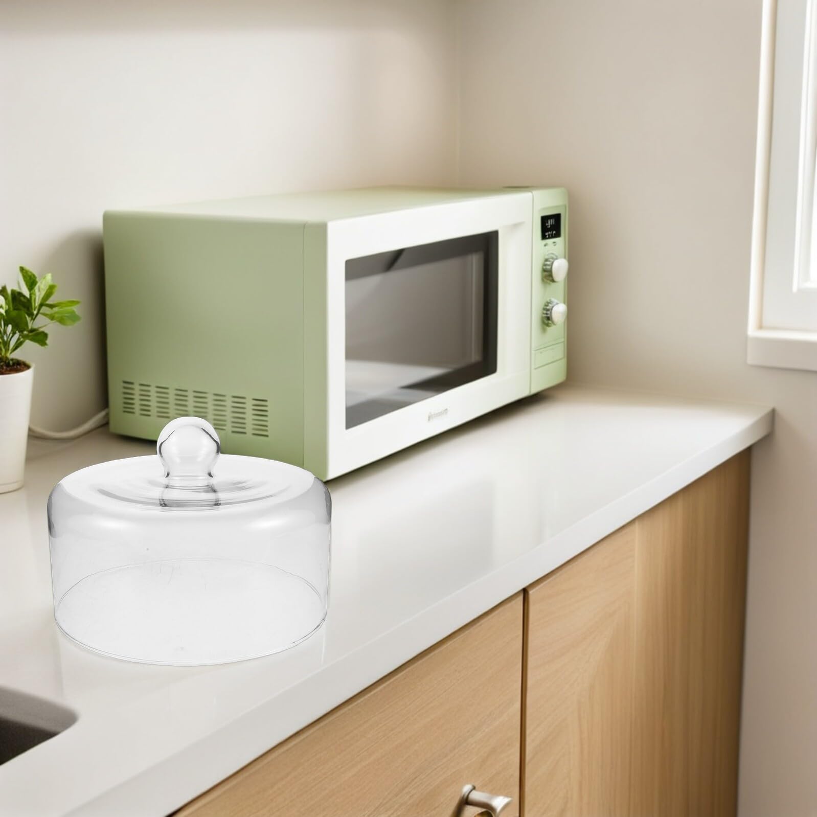 Tapa de Vidrio para Alimentos de Microondas, Cúpula Redonda
