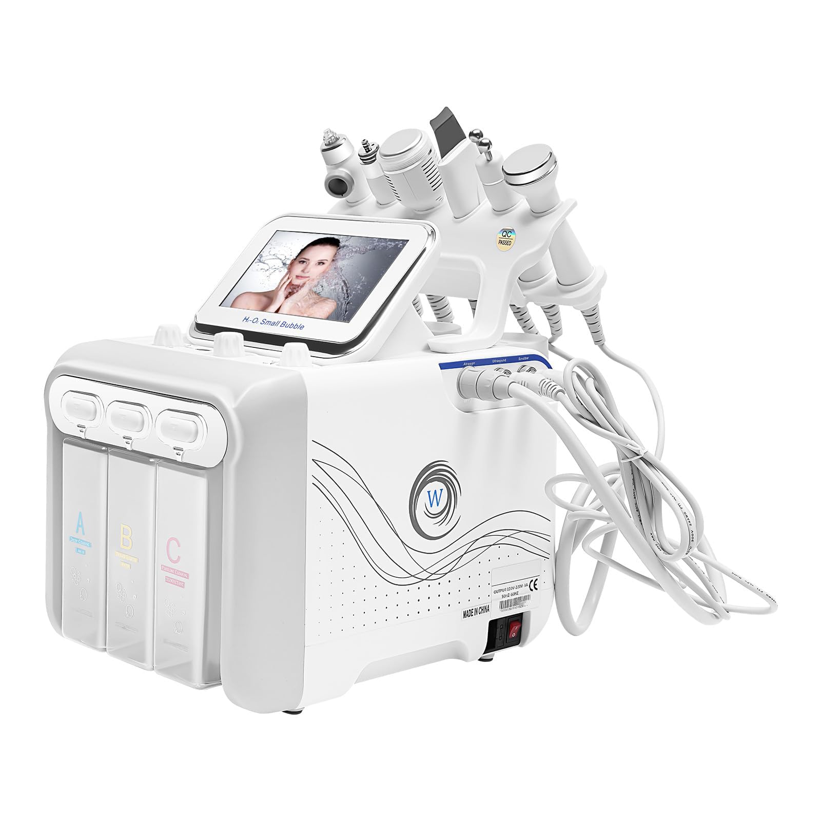 Hydrafacial Geraet Aquafacial 6 in 1 Microdermabrasion Porenreiniger Mitesserentferner Ultraschall Spray Kalthammer Wasserstoff Sauerstoff Hautpflegegeraet