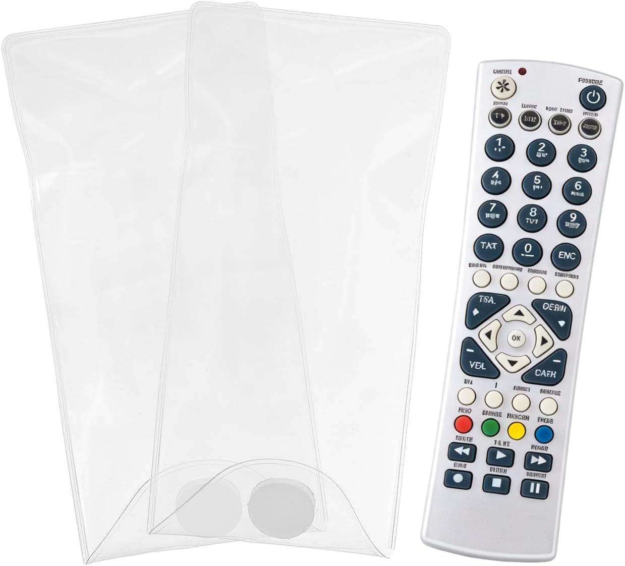 2Pcs Remote Control Cover Protector (6" x 3") Transparent Waterproof Flexible Protective Sleeve Wrap Bag Universal TV Controller Protective Case for Air Conditioning Television